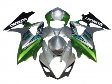 Best 2005-2006 Suzuki GSXR 1000 Motorcycle Fairings - Silver Green Black UK