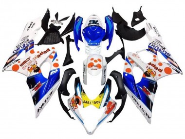 Best 2005-2006 Suzuki GSXR 1000 Motorcycle Fairings - White Blue Orange Yellow Dark Dog UK