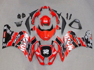 Best 2017-2024 Suzuki GSXR1000 Motorcycle Fairings - Red White Black Motul 12 UK