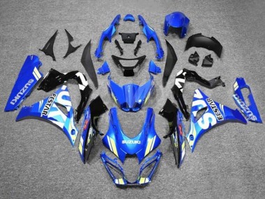 Best 2017-2024 Suzuki GSXR1000 Motorcycle Fairings - Blue White Ecstar UK