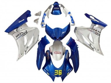 Best 2017-2024 Suzuki GSXR1000 Motorcycle Fairings - Blue Silver Motul 36 UK
