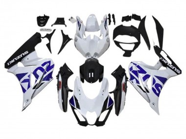 Best 2017-2024 Suzuki GSXR1000 Motorcycle Fairing - White Blue Black UK