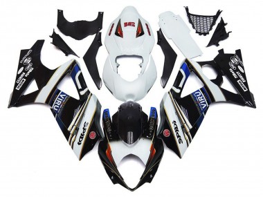 Best 2007-2008 Suzuki GSXR 1000 Motorcycle Fairings - White Blue Black VIRU UK