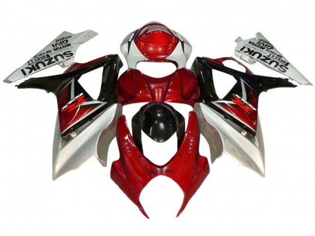 2007-2008 Suzuki GSXR 1000 Motorcycle Fairings - Red Black Silver UK