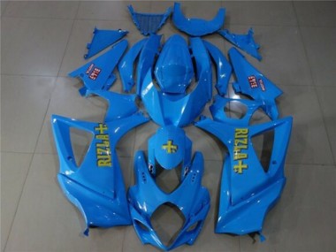 Best 2007-2008 Suzuki GSXR 1000 Motorcycle Fairings - Blue Gold Rizla UK