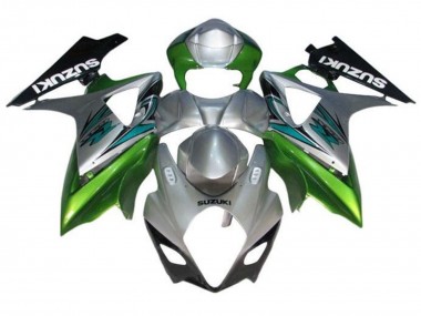 Best 2007-2008 Suzuki GSXR 1000 Motorcycle Fairings - Silver Green Black UK