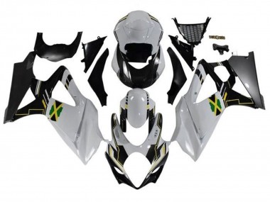 Best 2007-2008 Suzuki GSXR 1000 Motorcycle Fairings - White Black Jamaica UK