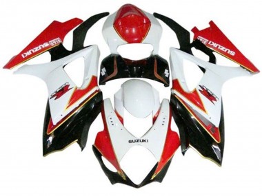 Best 2007-2008 Suzuki GSXR 1000 Motorcycle Fairings - White Red Gold Black UK