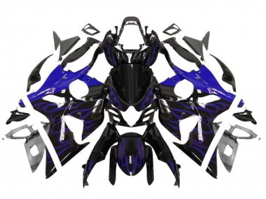 Best 2009-2016 Suzuki GSXR 1000 Motorcycle Fairings - Glossy Black Blue Flame UK