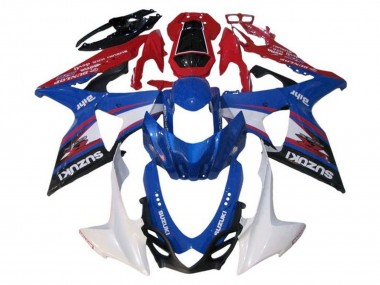 Best 2009-2016 Suzuki GSXR 1000 Motorcycle Fairings - Blue White Red Black Stripe UK