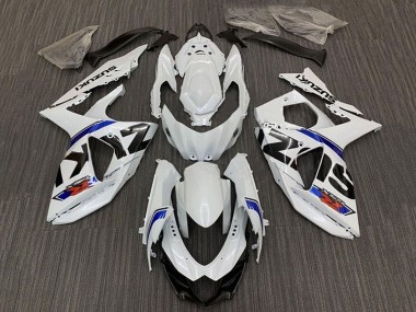 Best 2009-2016 Suzuki GSXR 1000 Bike Fairings - White Blue Stripe UK