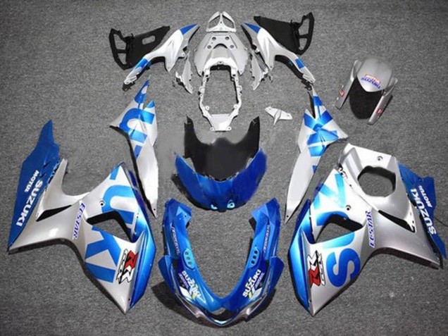 2009-2016 Suzuki GSXR 1000 Motorcycle Fairings - Silver Blue UK