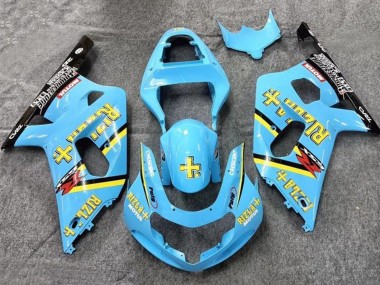Best 2001-2003 Suzuki GSXR 600 / GSXR 750 Motorcycle Fairings - Light Blue Yellow Black Black Rizla UK