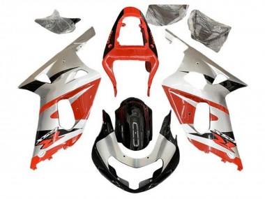 Best 2001-2003 Suzuki GSXR 600 / GSXR 750 Motorcycle Fairings - Silver Red Glossy Black UK