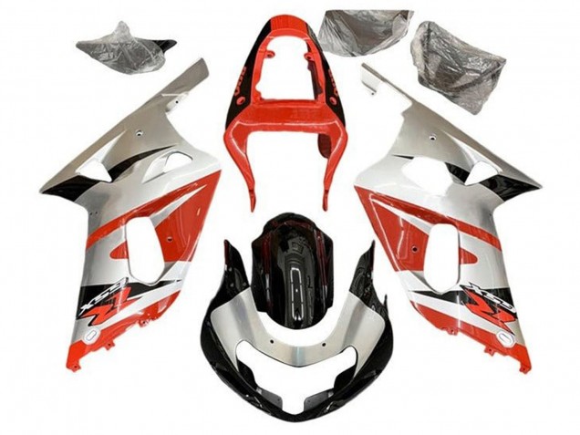 2001-2003 Suzuki GSXR 600 / GSXR 750 Motorcycle Fairings - Silver Red Glossy Black UK