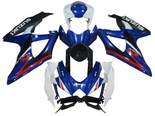 2008-2010 Suzuki GSXR 600 / GSXR 750 Motorcycle Fairings - White Blue Red Black UK