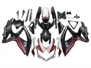 Best 2008-2010 Suzuki GSXR 600 / GSXR 750 Motorcycle Fairings - White Red Matte Black UK