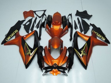 Best 2008-2010 Suzuki GSXR 600 / GSXR 750 Motorcycle Fairings - Orange Gold Black UK