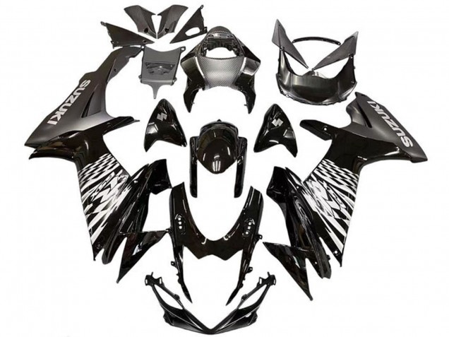 2011-2024 Suzuki GSXR 600 / GSXR 750 Motorcycle Fairings - Glossy Black Silver UK