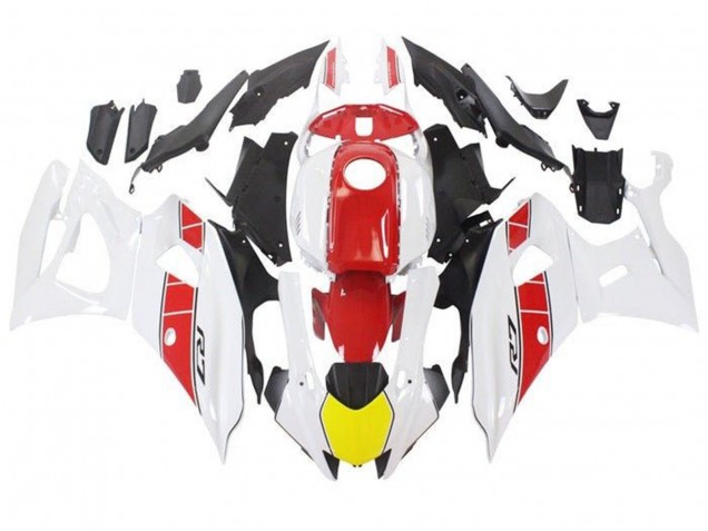 2021-2024 Yamaha YZF R7 Motorcycle Fairings - White Yellow Red Stripe UK