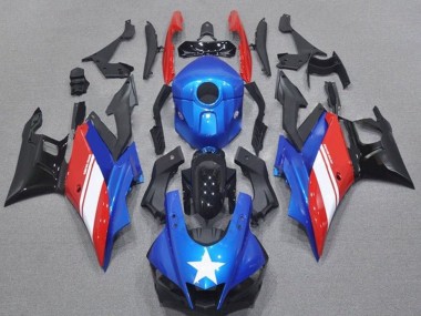 Best 2019-2021 Yamaha YZF R3/R25 Motorcycle Fairings - Blue Red White Star UK