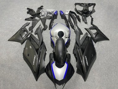 Best 2019-2021 Yamaha YZF R3/R25 Motorcycle Fairings - Black Carbon Fiber Style Silver Blue UK