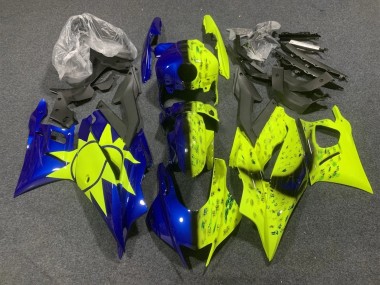 Best 2022-2024 Yamaha YZF R3/R25 Motorcycle Fairings - Yellow Blue UK