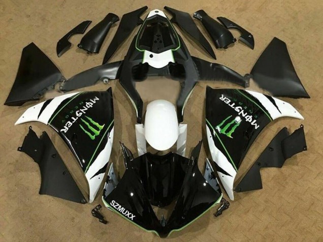 2009-2011 Yamaha YZF 1000 R1 Motorcycle Fairings - White Black Green Monster Energy UK