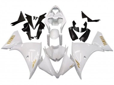 Best 2009-2011 Yamaha YZF 1000 R1 Motorcycle Fairings - White Gold Decal UK
