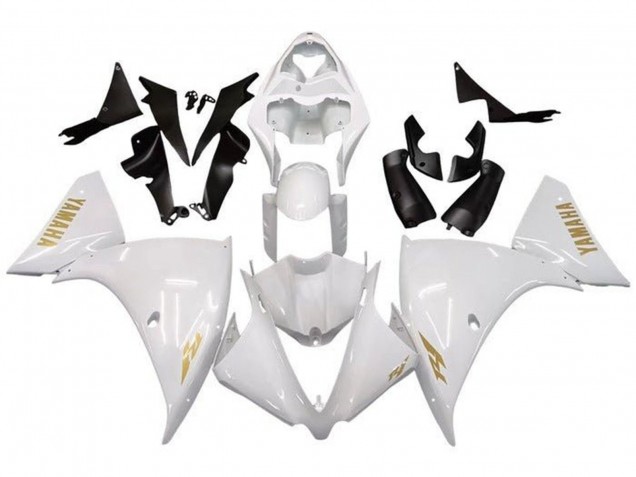 2009-2011 Yamaha YZF 1000 R1 Motorcycle Fairings - White Gold Decal UK