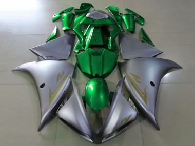 Best 2009-2011 Yamaha YZF 1000 R1 Motorcycle Fairings - Silver Green UK