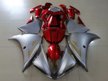 Best 2009-2011 Yamaha YZF 1000 R1 Motorcycle Fairings - Silver Red UK