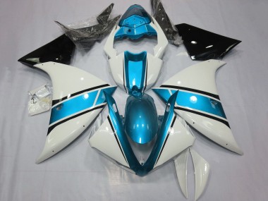 Best 2009-2011 Yamaha YZF 1000 R1 Motorcycle Fairings - White Light Blue Black UK
