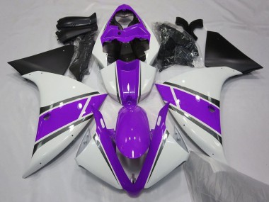 Best 2009-2011 Yamaha YZF 1000 R1 Motorcycle Fairings - White Purple Black UK