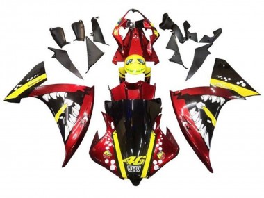 Best 2012-2014 Yamaha YZF 1000 R1 Motorcycle Fairings - Red Yellow Black Shark UK