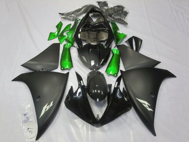 Best 2012-2014 Yamaha YZF 1000 R1 Motorcycle Fairings - Glossy Black Matte Black Green UK