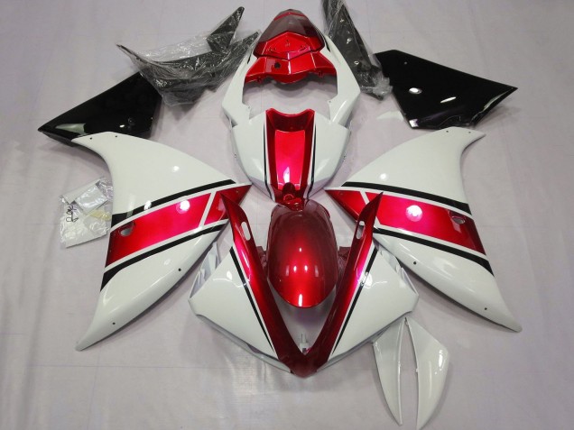 2012-2014 Yamaha YZF 1000 R1 Motorcycle Fairings - White Red Glossy Black UK