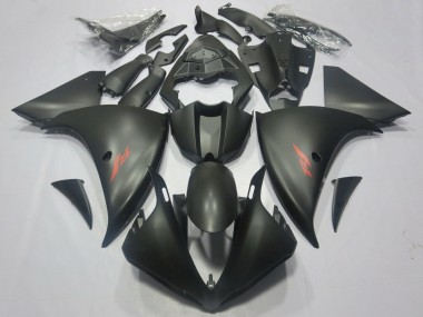 Best 2012-2014 Yamaha YZF 1000 R1 Motorcycle Fairings - Matte Black Red Decal UK