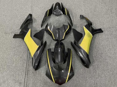 Best 2015-2019 Yamaha YZF 1000 R1 Motorcycle Fairings - Faux Carbon Fiber Yellow UK