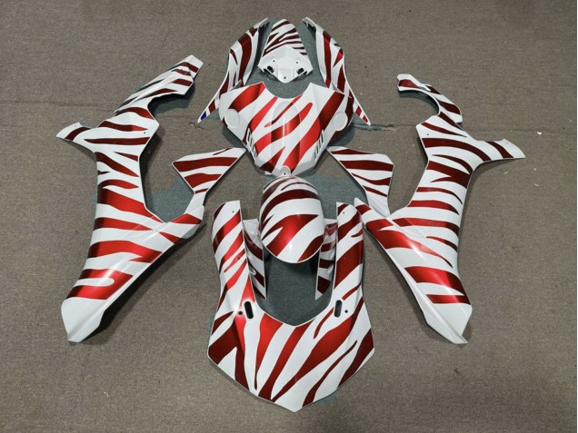 2015-2019 Yamaha YZF 1000 R1 Motorcycle Fairings - White Red Zebra UK