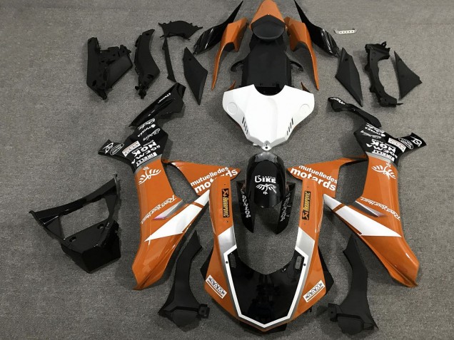 2015-2019 Yamaha YZF 1000 R1 Motorcycle Fairings - Orange White Glossy Black UK