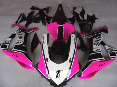 Best 2015-2019 Yamaha YZF 1000 R1 Motorcycle Fairings - Pink White Glossy Black Motul YSP UK