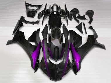 Best 2020-2025 Yamaha YZF 1000 R1 Motorcycle Fairings - Faux Carbon Fiber Purple Stripe UK