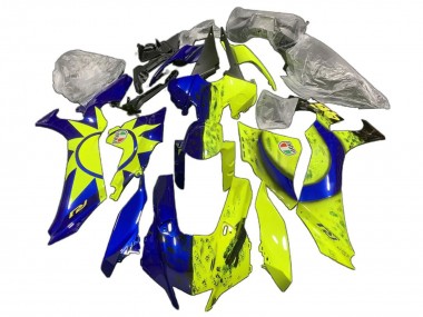 Best 2020-2025 Yamaha YZF 1000 R1 Motorcycle Fairings - Blue Yellow Sun Moon UK