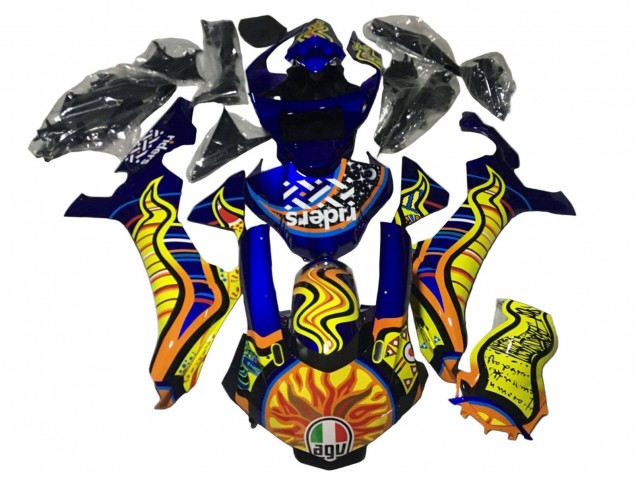 2020-2025 Yamaha YZF 1000 R1 Motorcycle Fairings - Blue Yellow Orange Tribal Sun UK