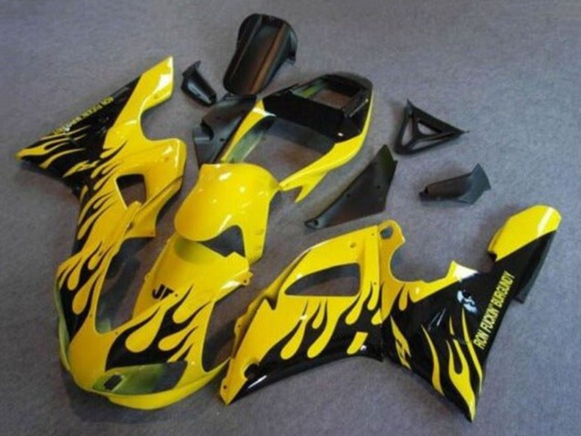 1998-1999 Yamaha YZF 1000 R1 Motorcycle Fairings - Yellow Black Flame UK