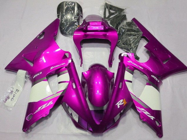 2000-2001 Yamaha YZF 1000 R1 Motorcycle Fairings - Raspberry White Silver UK