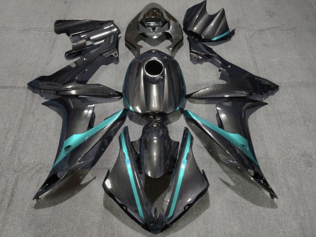 2004-2006 Yamaha YZF 1000 R1 Motorcycle Fairings - Carbon Fiber Style Teal Green UK