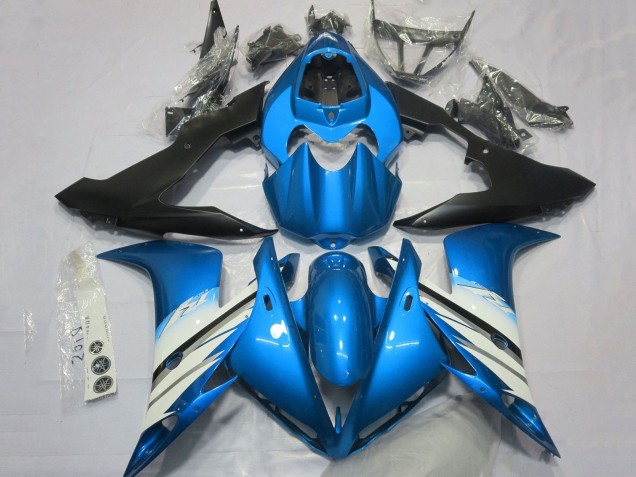 2004-2006 Yamaha YZF 1000 R1 Motorcycle Fairings - Light Blue White Matte Black UK