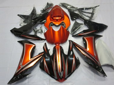Best 2004-2006 Yamaha YZF 1000 R1 Motorcycle Fairings - Orange Glossy Black UK